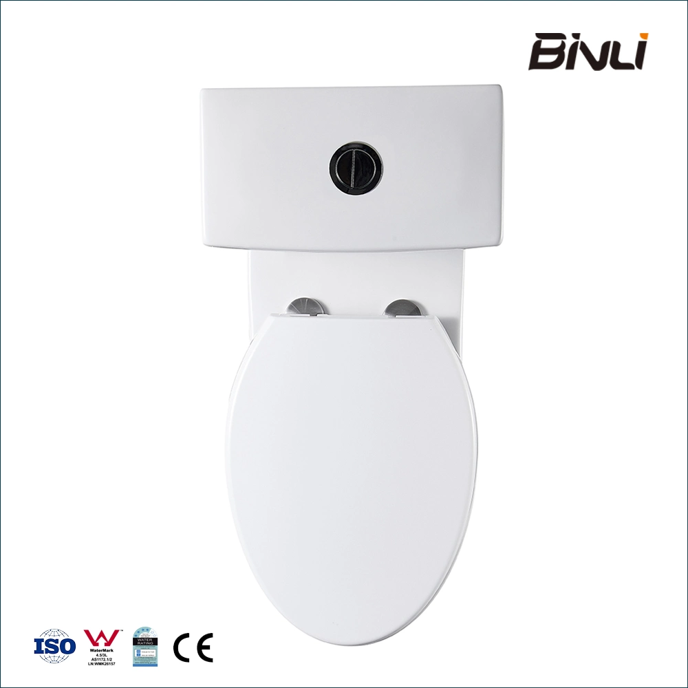 Factory White Color Gravity Flushing Short Projection Round Shape Ceramic Wc Sanitary Ware S Trap Two Piece Toilet Suite